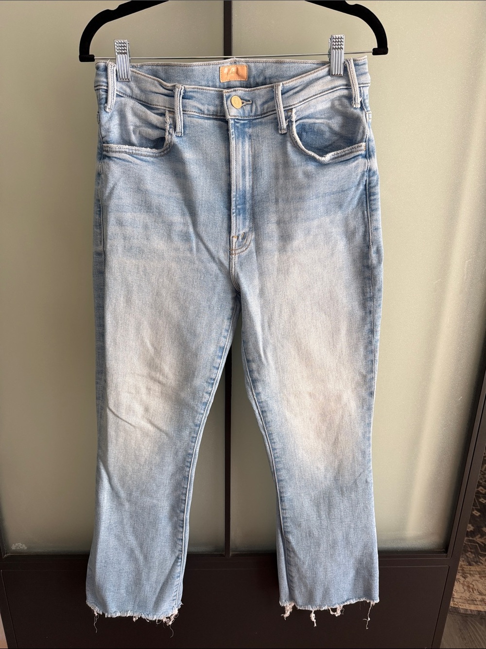 MOTHER The Hustler Ankle Fray Straight Leg Jeans